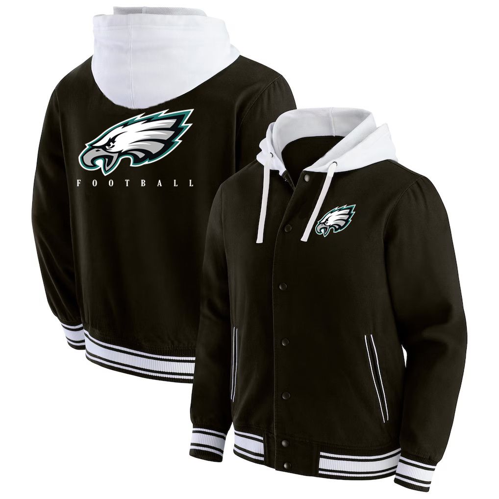Men 2026 NFL Philadelphia Eagles  jacket hoodie Black 012->detroit lions->NFL Jersey